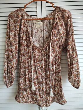 Denim & Supply Ralph Lauren Cream Paisley Blouse